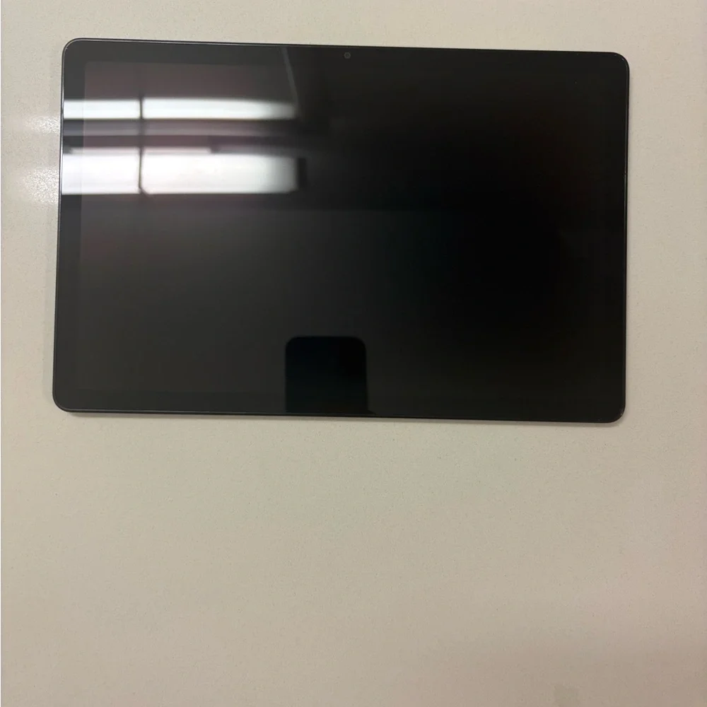 Samsung Black Tablet with Blue Display